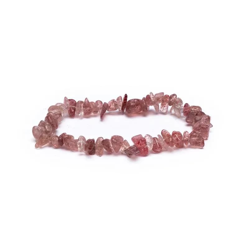 Bracelet chips de quartz rose.