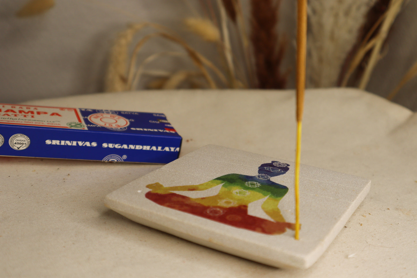 BRÛLEUR D'ENCENS EN GRÈS 7 Chackras