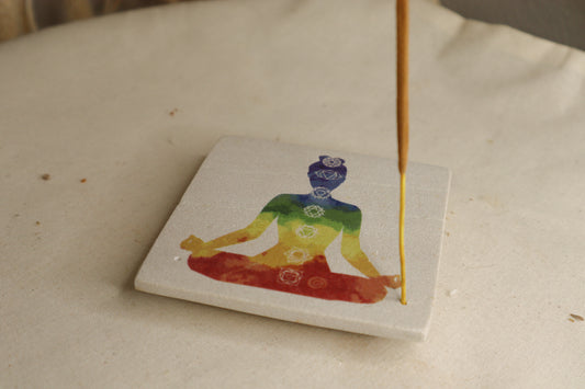 BRÛLEUR D'ENCENS EN GRÈS 7 Chackras